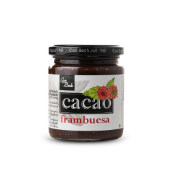 Confitura de frambuesas y manzana con cacao