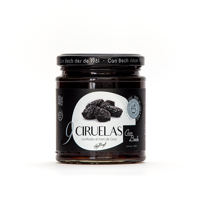 Prunes confitades al marc de cava